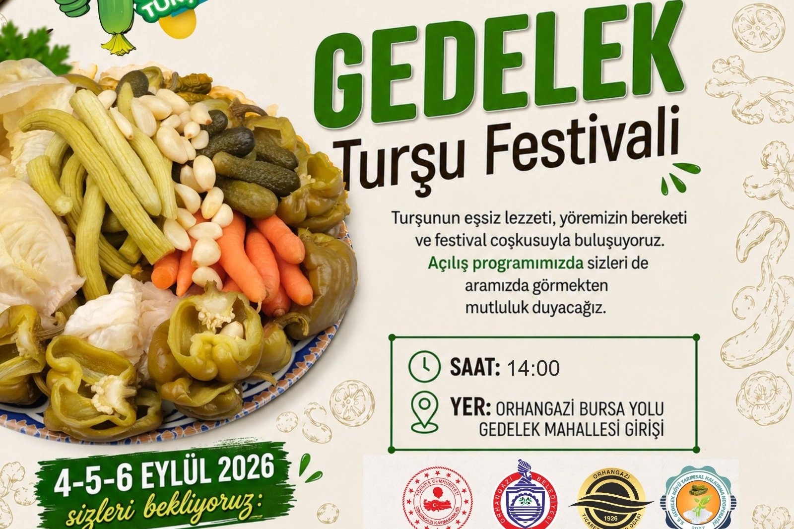 Orhangazi Gedelek’te Turşu Festivali Heyecanı Başlıyor