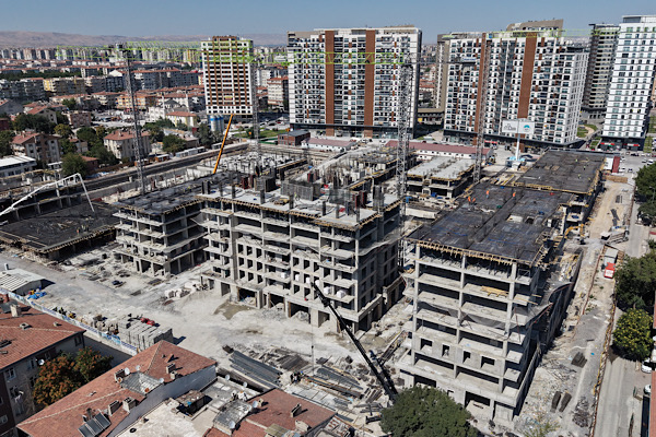 Kayseri'de Sahabiye Kentsel Dönüşüm Projesi'nde çalışmalar yüzde 45'e ulaştı